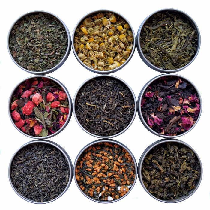 various types of tea leaves