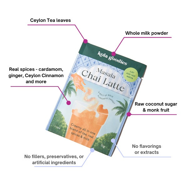 chai sachet with value callouts