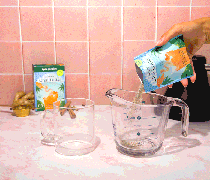 chai making gif in tiled room