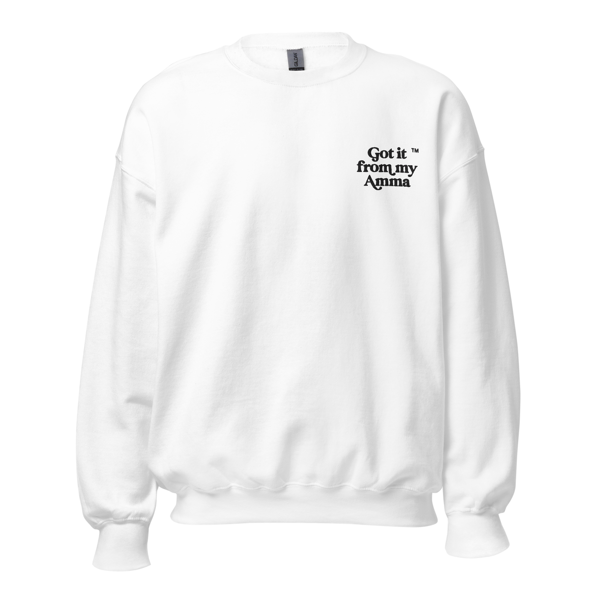 Got it from my Amma™ Embroidered Sweatshirt (white) Got it from my Amma™ Embroidered Sweatshirt (white)